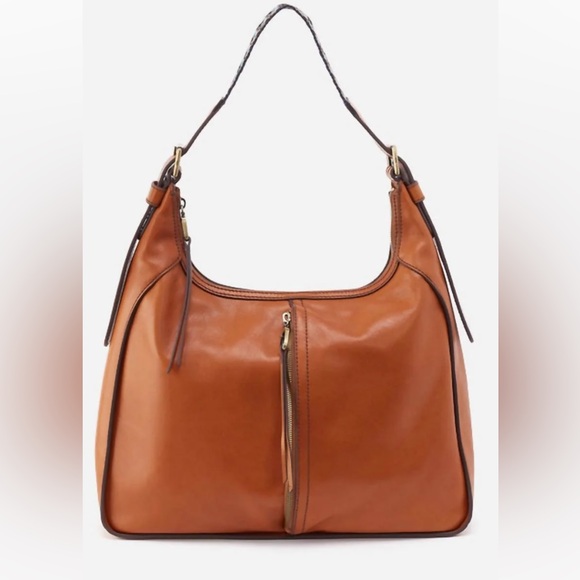 Hobo Bellamy Brown Front Zip Tote Purse